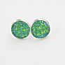 Silver Plating Stud Resin Druzy Drusy Earrings 12Mm Resin Cabochon Earrings for Women Jewelry Gift