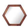 Simply Hangs Geometrical Hexagon Woodframe Wall Mirror to Make up for the Family Mirror
