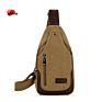 Single Shoulder Men Chest Bag Khaki Insulated Canvas Retro Travel Crossbody Sling Bag for Daily Use