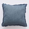 Sipeien Linen Pillow Cover with Fringes Soft Solid Square Throw Pillow Linen Cushion Cover for Couch 18 X 18 Inch