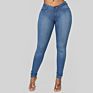 Skinny Stretch Jeans Pencil Pants Women High Waist Solid Color Denim Ankle-Length Pants Autumn 1Pc/Polybag 7-15 Days