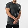 Slim Fit Black Cotton Gym Tee Workout Short Sleeve T-Shirt for Man