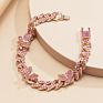 Small Butterfly Cuban Link Anklet 9Mm Iced Out Cuban Anklets Women Hip Hop Rapper Bling Foot Jewelry
