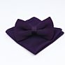 Solid Color Knitted Hankerchief Bowtie Set Soft Red Blue Purple Pink Wedding Pocket Square Bow Tie Accessory Gift