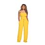 Solid Color Tube Top Wide Leg Jumpsuit One Piece High Waist Women Jumpsuit Pants