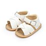 Solid Pu Leather Baby Sandals 0-18M Baby Girl Shoes with Buckle Strap