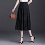 Spring Autumn and Chiffon Skirt Women's Long Skirt High Waist A-Line Skirt