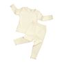 Kids Baby Girls Ribbed Long Sleeve Cotton Kids Lounge Wear Set