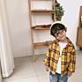 Spring Long Sleeve Casual Cotton Plaid Shirt Boys Kids Plaid T Shirt