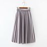 Spring Women High Waist Skirt Solid Color Pleated Skirt Women Causal Midi Skirts