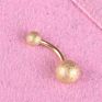 Stainless Steel Dull Polish Ball Belly Ring Silver Rose Gold Allergy Free Navel Bell Button Rings for Women Jewelry