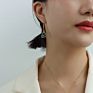Stainless Steel Green Zircon Emerald Green Jewelry Woman Jewelry Crystal Triangle Pendant Necklace Earrings