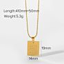 Stainless Steel Non Tarnish Inspirational Message Words Engraved Square Pendant Necklace