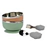 Stainless Steel Suction Baby Bowl with Lid Bpa Free Silicone Baby Feeding Bowl with Fork and Spoon for Toddler