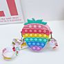 Stress Relief anti Anxiety Toy Bag Pineapple Fidget Toy Bag Popper Fidget Shoulder Bag for Kids