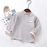 Striped Kids Tops Baby Girls T-Shirt High Neck Turtleneck Pullover Children Clothing 3-10Y Boys Warm Long Sleeve Tees