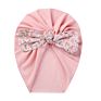 Style Baby Hats Lovely Newborn Printed Bow Milk Silk Stretchy Children's Hat Knot Bonnet Infant Turban