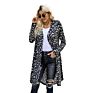 Style Fall Casual Leopard Knit Maxi Long Cardigan for Woman