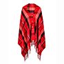 Style Soft Cashmere Button Tartan Plaid Shawl Scarf Lady Air Conditioning Cloak in Autumn and In