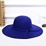 Style Woollen Hat Big Brim Buckle and British Pu Leather Belt Fedora Hat for Ladies