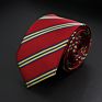 Stylish Men's Stripe Necktie College Style Red Navy Blue Green Multi-Color Twill Cosplay Party Business Wedding Neck Ties