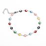 Stylish Multi Color Gold Plated Enamel Evil Eyes Bracelet Necklace Oil Dripping Beads Eyes Anklet Bracelet