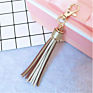 Tassel Keychain Women Cute Tassel Keychain Accessories Pu Leather Car Bag Gold Key Ring Fringe Jewelry Friends Xmas Gift