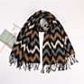 The Newest Design Multi Wavy Shapes Prints Long Head Scarf Women Warm Hijab Scarf