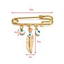 Third Eye Pendant Clothes Pin Hand Eye Cross Rhinestone Brooch Dainty Gold Plated Hamsa Hand Devil Eye Brooch Pin for Women Men