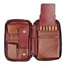 Travel Cigar Case Genuine Leather Cigar Pouch Box for 5-6 Cigars