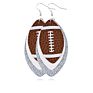 Trending Unique Rugby Football Sports Earings Water Drop Glitter Leather Teardrop Earrings Women