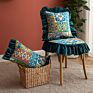 Two Sizes Decorative Cushion Euro Throw Pillow Cover Ruffles Jacquard Velvet Cushion Covers