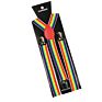 Unisex Clip-On Elastic Braces Seven Color Stripe Pattern Y-Back Lgbt Rainbow Suspenders