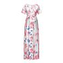 V Neck Bandage Floral Print Pregnancy Clothes Maternity Wear Dresses