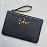 Vegan Pu Leather Cosmetic Bag with Single Handle Strap