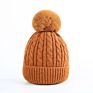 Velvet Hat Cap Women Knitting Cap Faux Fur Pompoms Beanie Hat