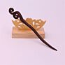 Vintage Retro Chinese Black Wooden Sandalwood Carved Long Horn Fork Pen Hairpin Wood Chopsticks Hair Sticks Pins Picks for Women