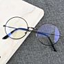 Vintage round Metal Frame Blue Light Blocking Personality College Style Clear Lens Eye Glasses