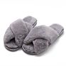Warm Crossed Faux Fur Indoor Slippers Wholesales Women Stitched Fuzzy Outdoor Ladies Faux Fur Bedroom Fur Slippers for Women