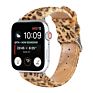 Western Style Plush Leopard Printed Leather Strap for Apple Watch 42/44Mm ,Smart Leather Watch Band for Iwatch Series 6 5