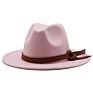 Wide Brimbeige Women Floppy Wooden Felt 15Cm Hats Jazzy Chapeau Fedora Hats with Logo