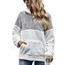 Women Autumn Leopard Print Splice Set Head Tie Dye Wool Loose Hoodie