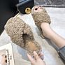 Women Cross Indoor Shoes Warm Fur Slides Spring Furry House Slippers Furry Slippers