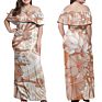 Women Maxi Dress Polynesian Hibiscus African Tribal Grey Pattern Dress Maxi Women Size plus Dress Night Women Wear