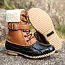 Women Outdoor Shoes High Top plus Velvet Cotton Shoes Snow Boots Warm Duck Leather Hunter Shoes