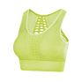 Women Padded Tank Top Bra Dry Fast High Impact Gymnastic Sweat Yoga Seamless Mesh Pattern Sports Bra