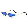 Women Party Decor Glasses Trend Green Fire Flame Shaped Sunglasses