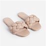 Women Shoes Sponge Knitting Flat Sandle Bright Color outside Beach Slippers