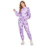 Women's 2 Piece Tie Dye Sweatsuit Outfits Lounge Pajamas Set Long Sleeve Jogger Loungewear Set