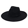 Womens Classic Wide Brim Floppy Panama Bow Hat Belt Buckle Wool Felt Fedora Hat